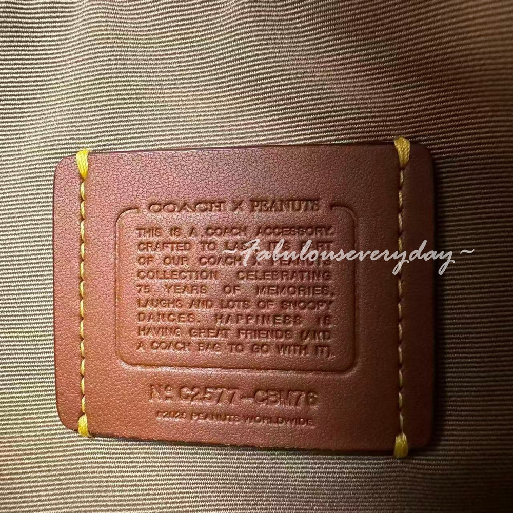 Coach X Peanuts Nolita 19 Shoulder Bag Wristlet Leather/Gold/Chalk Multi CBM76 - Picture 7 of 7